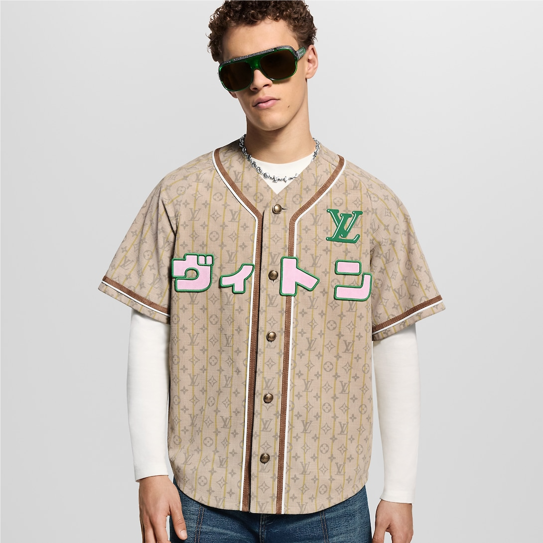 Leather baseball shirt
