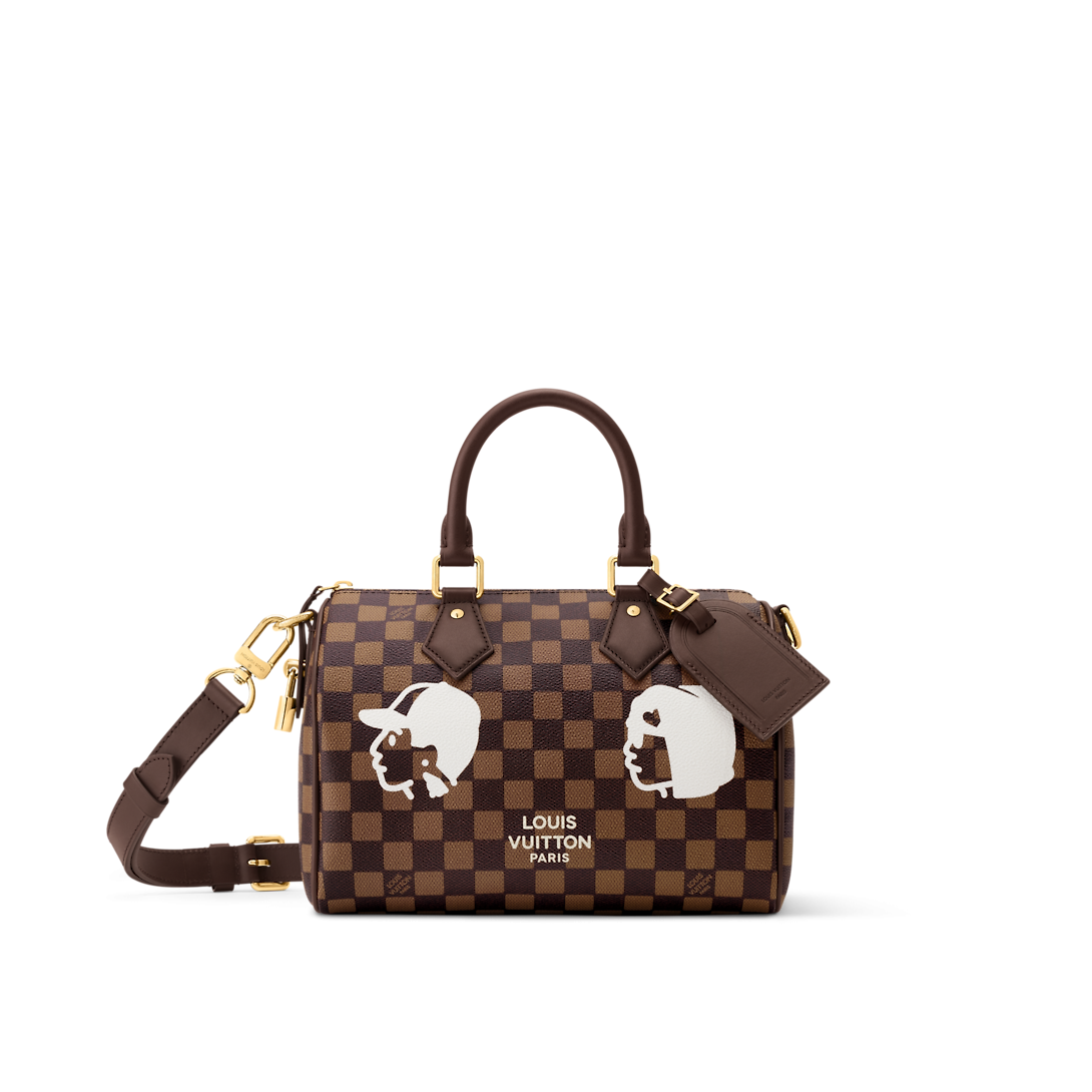 SPEEDY 25 Striped Leather Handbag