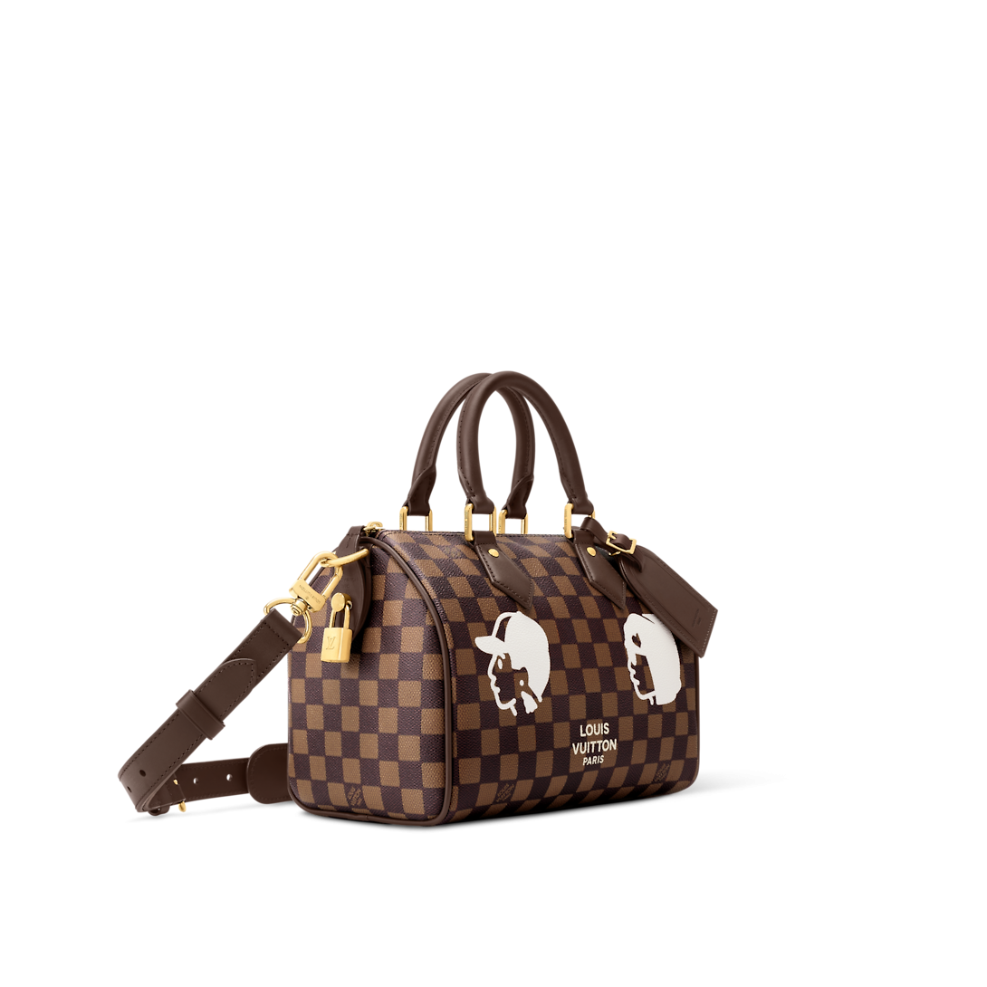 SPEEDY 25 Striped Leather Handbag