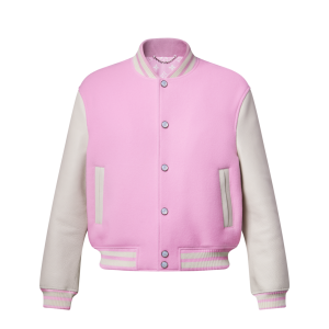 Leather baseball jacket